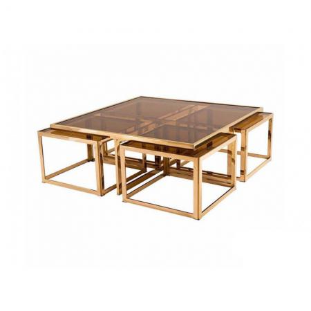 خرید عمده میز جلو مبلی استیل طلایی