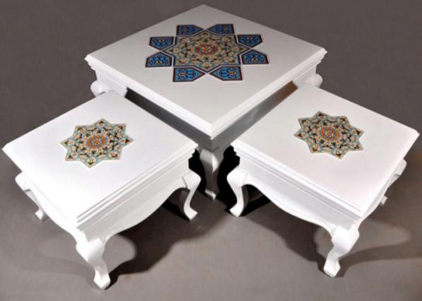 خرید میز جلو مبلی چوبی سفید