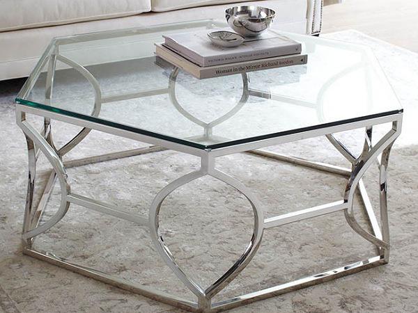 خرید مستقیم میز جلو مبلی نقره ای