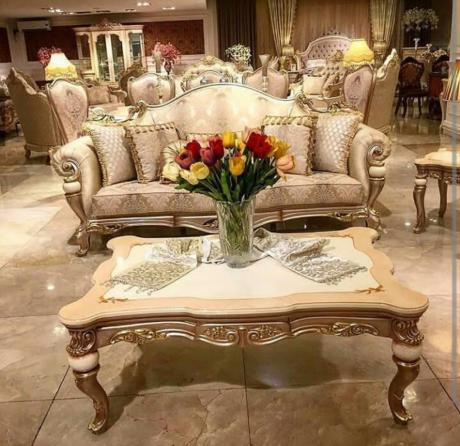 مشخصات کلی میز جلو مبلی طلایی