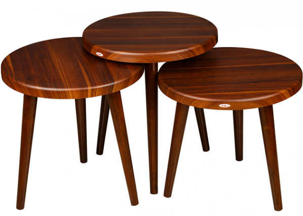 خرید مستقیم میز عسلی گرد چوبی