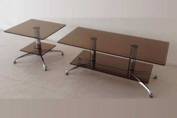 مشخصات میز عسلی پایه استیل شیشه ای