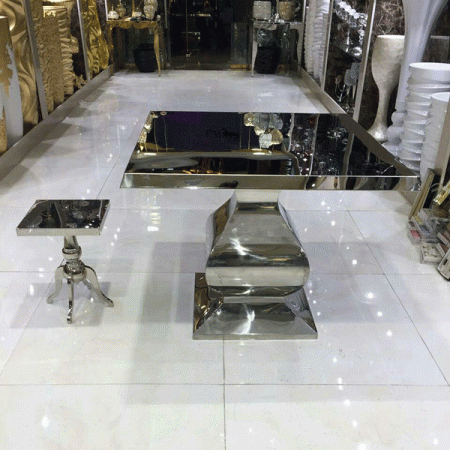 مشخصات میز عسلی استیل طلایی